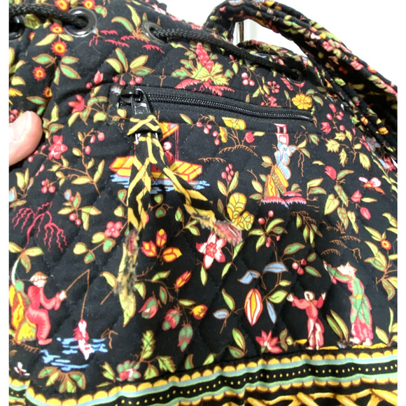 Vera Bradley Backpack Ming 2001 retired pattern toggle clasp tote quilted cotton - Picture 10 of 10